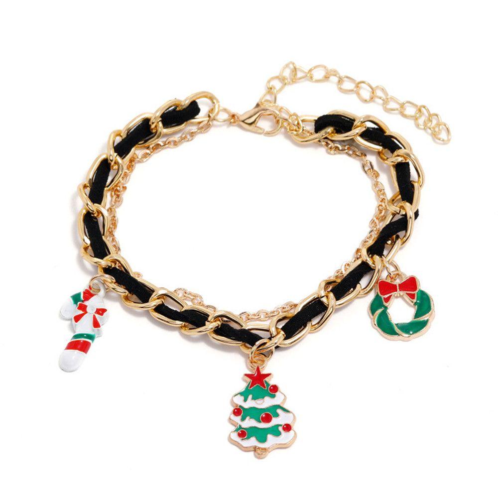 Vòng Tay Hợp Kim Mặt Hình Ông Già Noel Xinh Xắn Cho Nữ