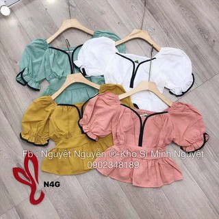 áo peplum cổ V