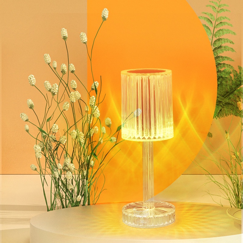 Đèn ngủ pha lê cảm ứng, đèn để bàn trang trí GRB có điều khiển 16 chế độ sáng tặng kèm dây sạc USB