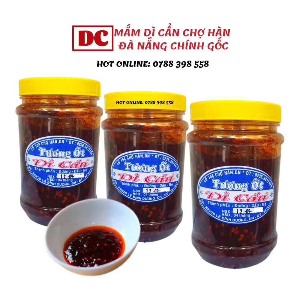 Tương Ớt Rim Dì Cẩn Đà Nẵng hũ 200gr cay cay ngọt ngọt thơm ngon