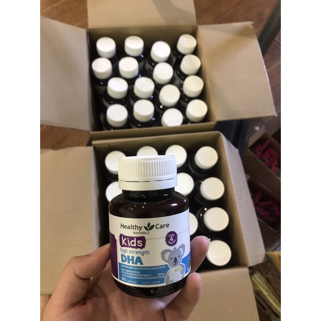 Viên bổ sung DHA - Canxi cho bé Healthy Care Kid’s High DHA 60 viên.