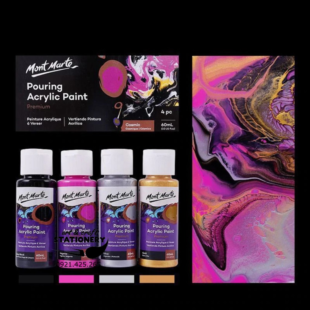 Mont Marte Premium Pouring Acrylic Paint, Màu Acrylic Pouring đăng lần 1/2