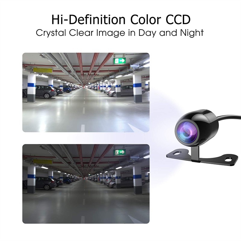 High-definition night vision car rear view camera 170° wide-angle reversing camera waterproof CCD LED automatic reversing monitor universal