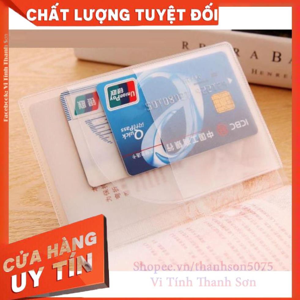 Vỏ Bọc Hộ Chiếu Có Khe Nhét Thẻ ATM Visa Name Card - Vi Tính Thanh Sơn