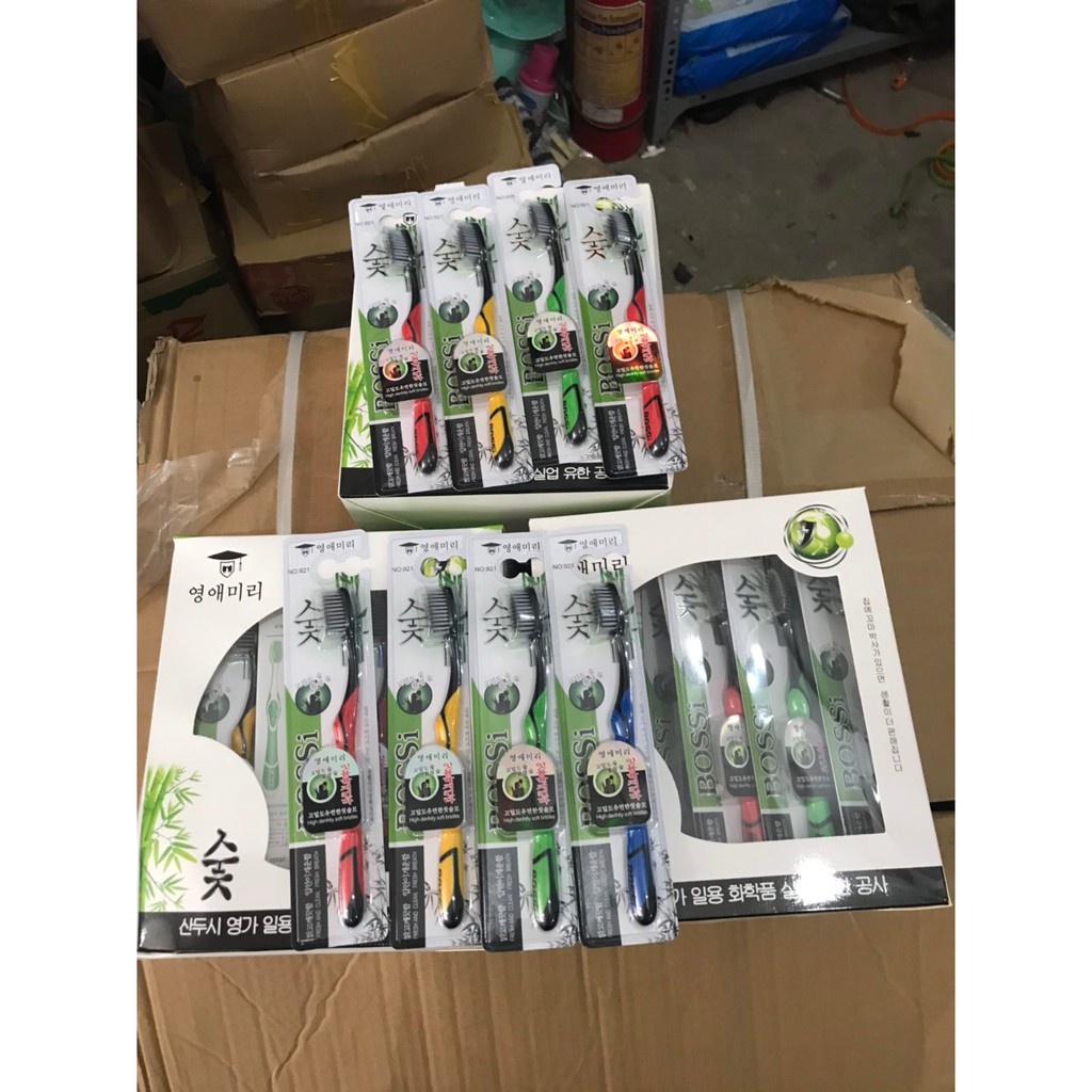 10 Bàn chải đánh răng Bossi 921 Hàn Quốc - Bàn chải than tre hoạt tính