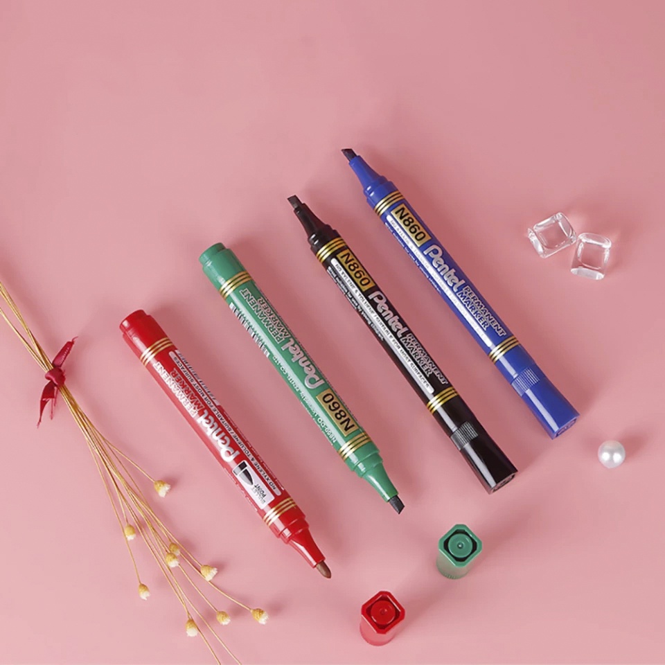 Bút Lông Dầu Pentel N850 /Bút Dạ Kính /Bút Dạ Dầu /Mực Nhanh Khô Không Nhòe Khi Thấm Nước /Viết Được Trên Mọi Chất Liệu