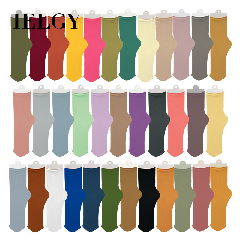 IELGY   Vớ Ống Mỏng Xoay Tròn Màu Trơn Băng Hợp Thời Trang Cho Nữ