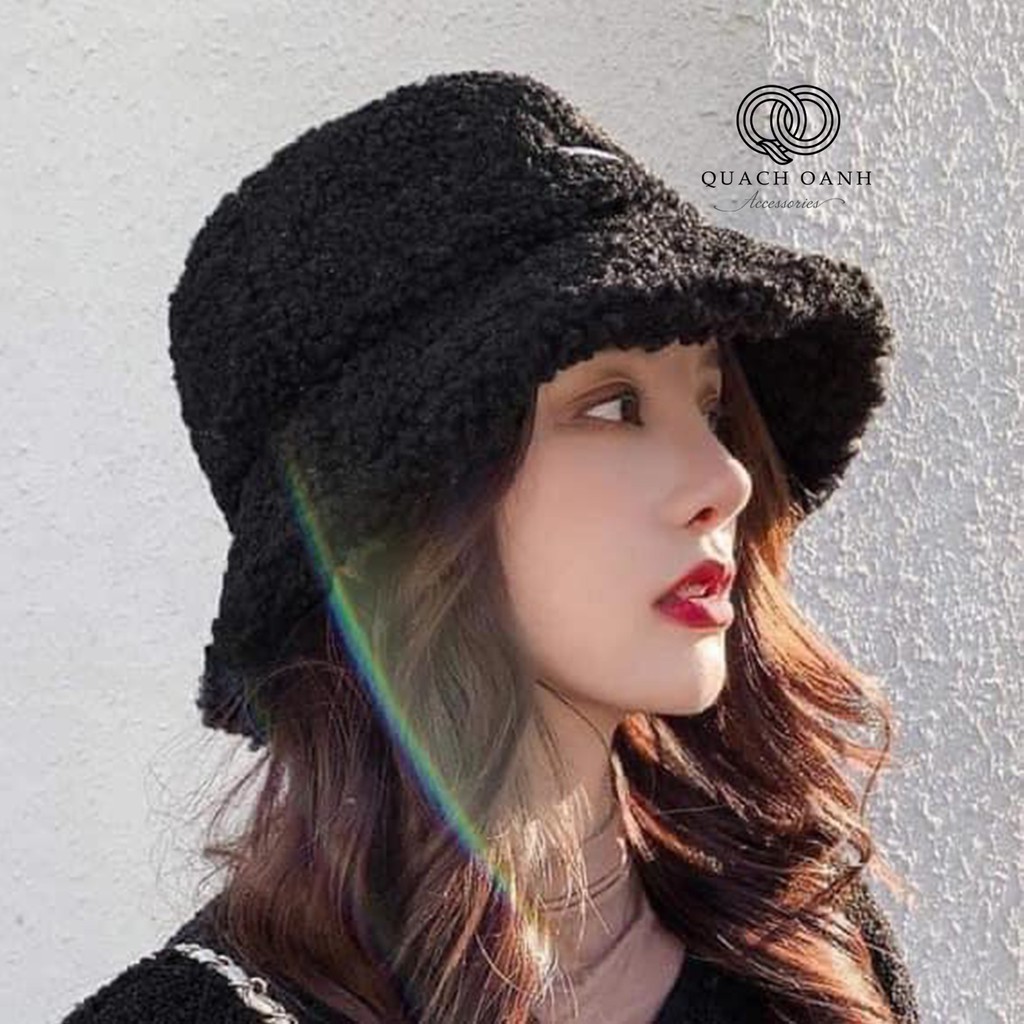 [Mã 2611THTRANG100K hoàn 10% xu đơn 99K] Mũ bucket lông cừu phong cách Hàn Quốc mềm mại - MU04