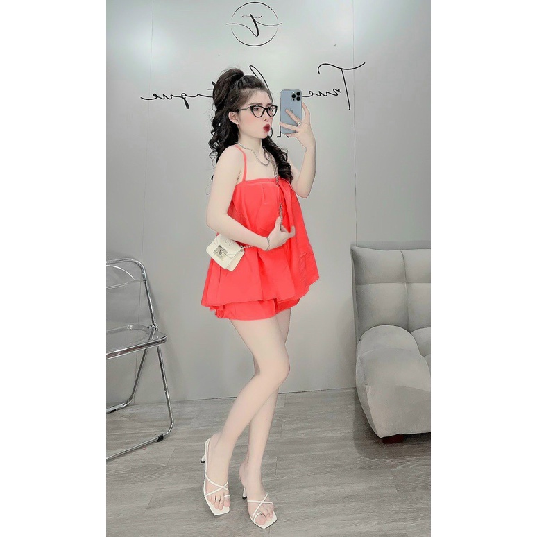Đồ bộ nữ có áo thun 2 dây kèm quần sọt 5 màu cực đẹp cho cô nàng năng động oa