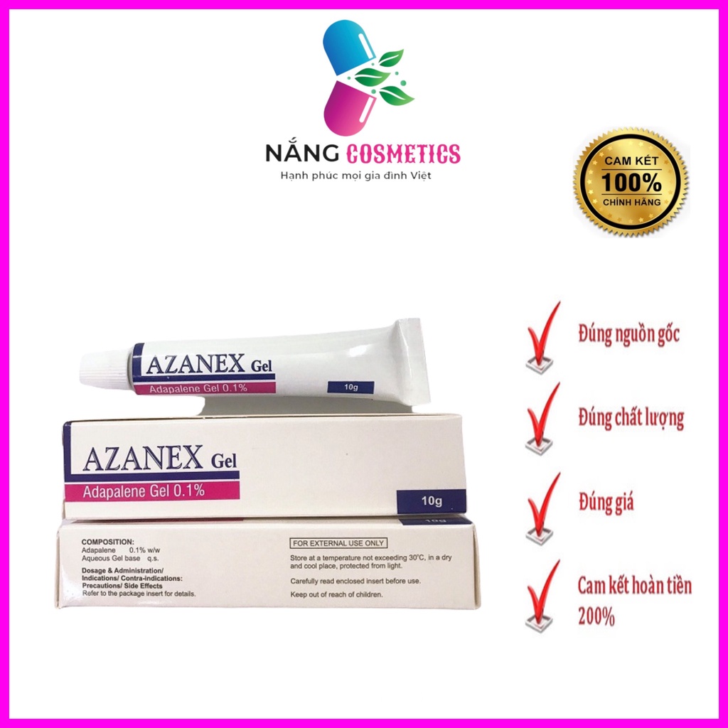 Azanex gel 10g cùng công thức với differin Adapalene 0.1%