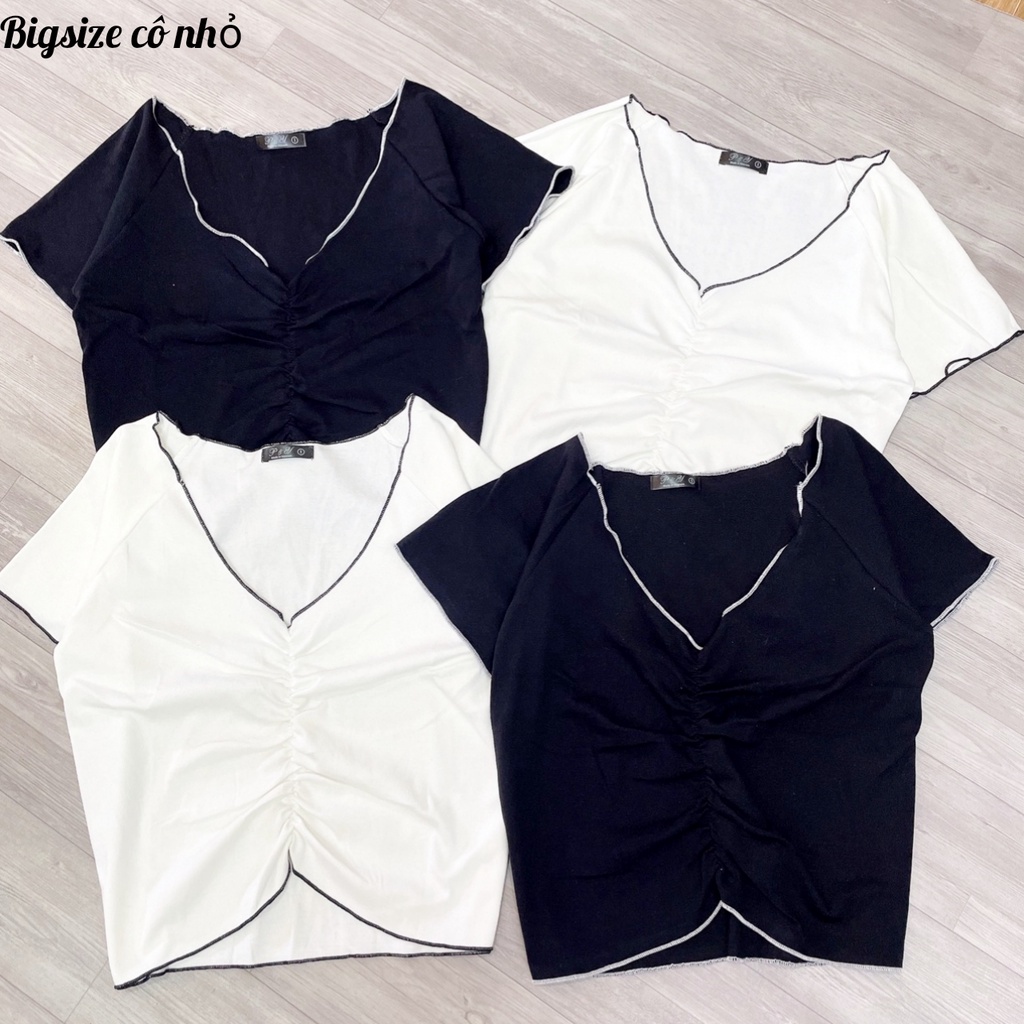 Áo Thun Kiểu Bigsize(58kg đến 90kg) Áo Kiểu Nữ Tay Ngắn Chất Thun Borib Mềm Mịn Mát Tôn Eo Tôn Dáng A32