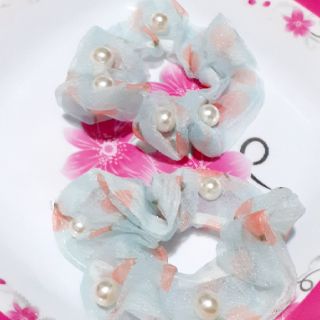Dây cột tóc Scrunchies quả cam đính hạt