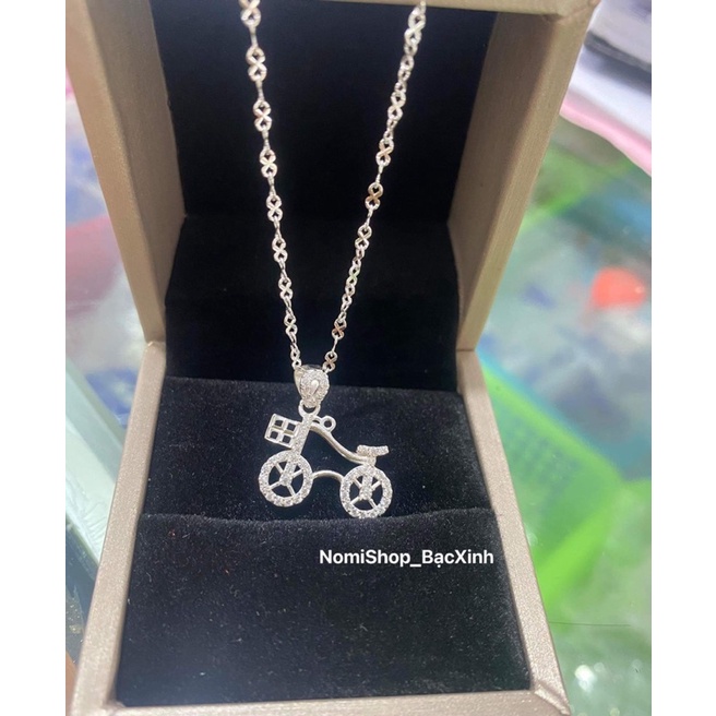 Dây chuyền bạc Mặt xe đạp dễ thương Độc đáo, không đụng hàng Mainomi Shop Bạc Xinh