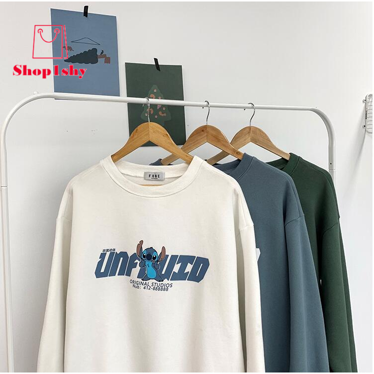 Áo nỉ chui đầu tay dài in họa tiết Stitch phong cách thể thao thời trang | BigBuy360 - bigbuy360.vn