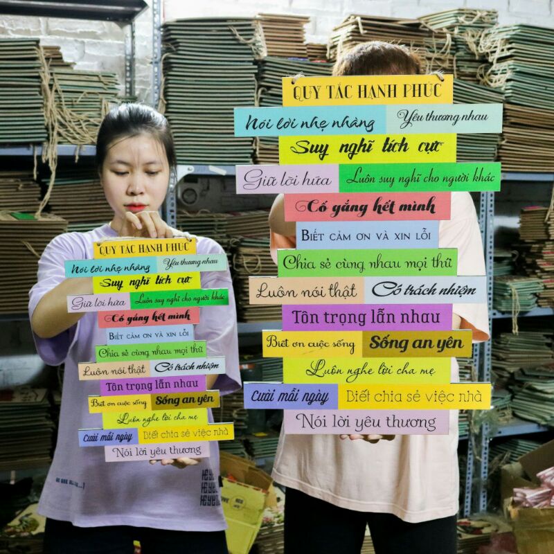 Biển gỗ Quy Tắc Hạnh Phúc
