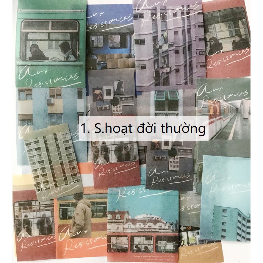 Set 40 sticker giấy washi trang trí planner Gachini