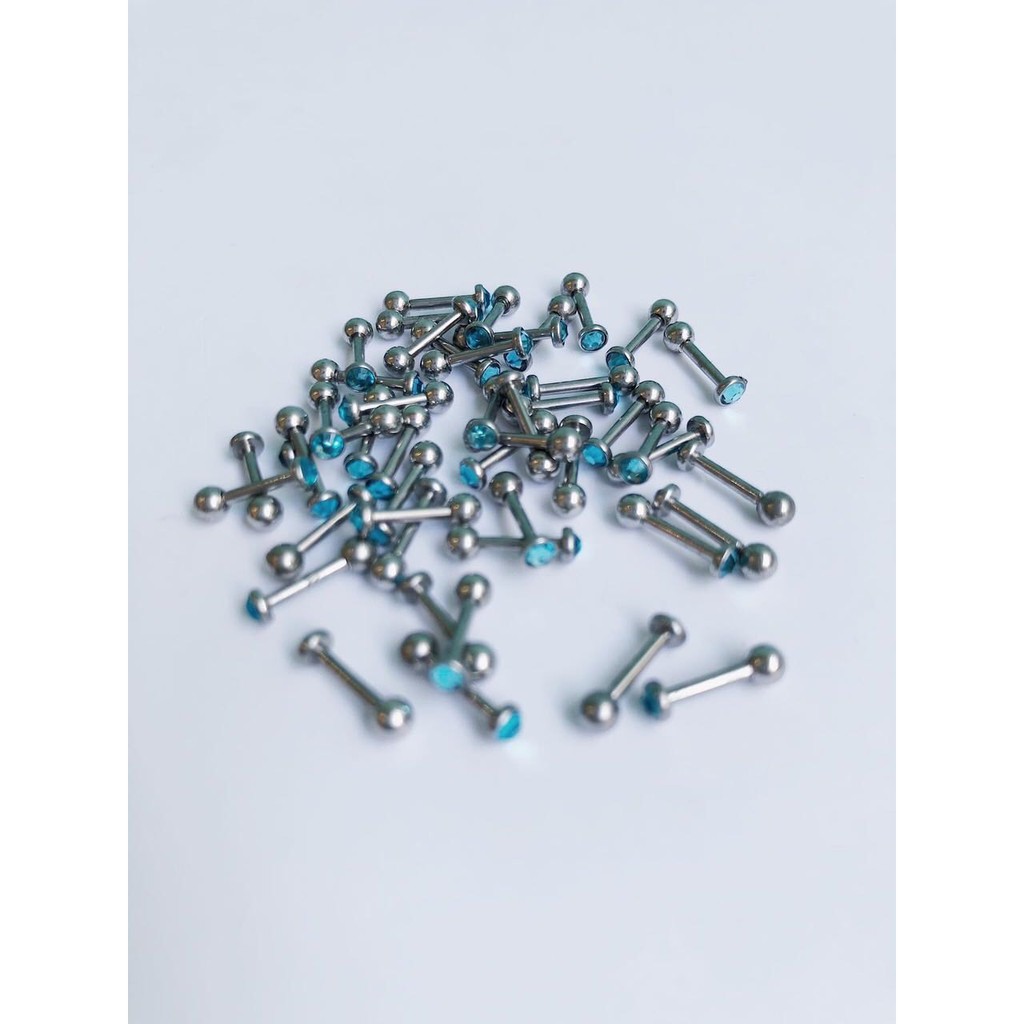 KHUYÊN TAI NỤ ĐÁ PHA LÊ VIỀN BO NHIỀU MÀU - KO HAN GỈ