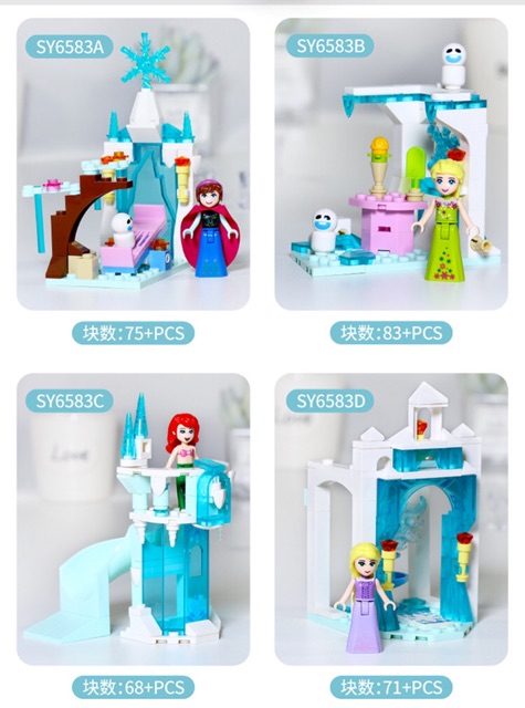 🌸🌸 Lắp ráp SY6583 set 8in1 Lâu Đài Băng Giá Frozen II 🌸🌸 Elsa Anna Krissof - ảnh thật kèm clip