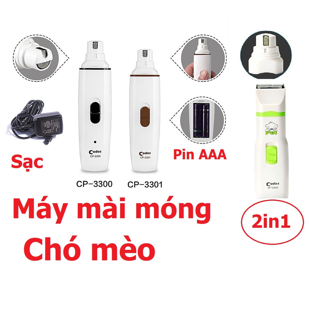 (BH 6 tháng) Máy mài móng chó mèo spa (3 loại) codos CP- 3301 CP- 5200 CP3300 mài móng thú cưng