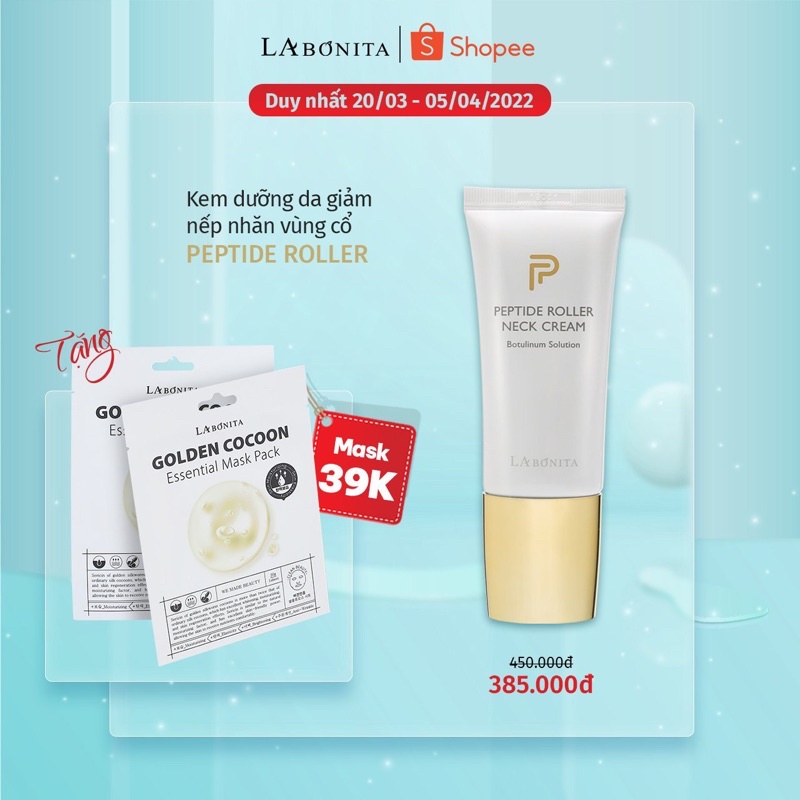 Kem dưỡng da giảm nếp nhăn vùng cổ - La Bonita Peptide Roller Neck Cream 50ml