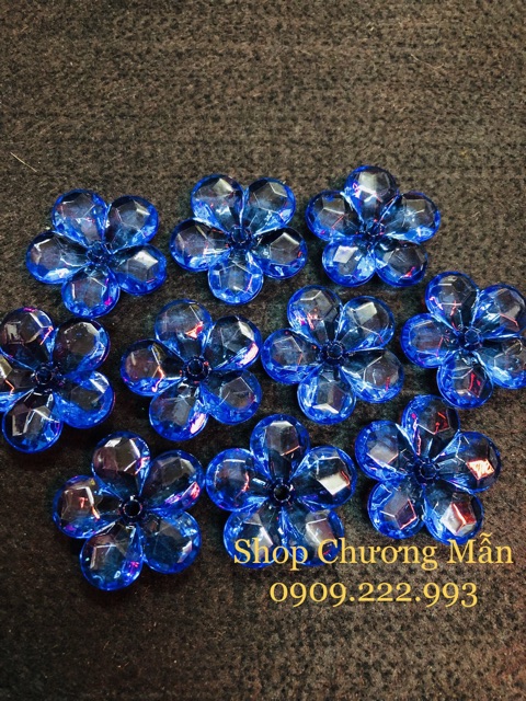 100G Bông Treo 5 Cánh Pha Lê Nhựa 28mm Giá Sỉ