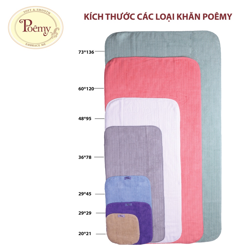 Khăn tắm Poêmy mầu xanh Olive KT36x78cm-73x136cm