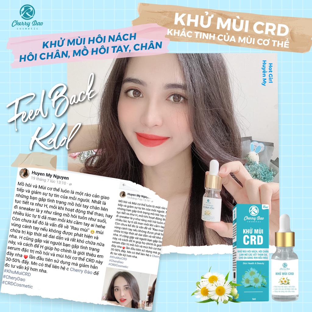 Serum CRD Cherry Đào khử mùi hôi nách hôi chân ngăn mồ hôi tay 5Ml