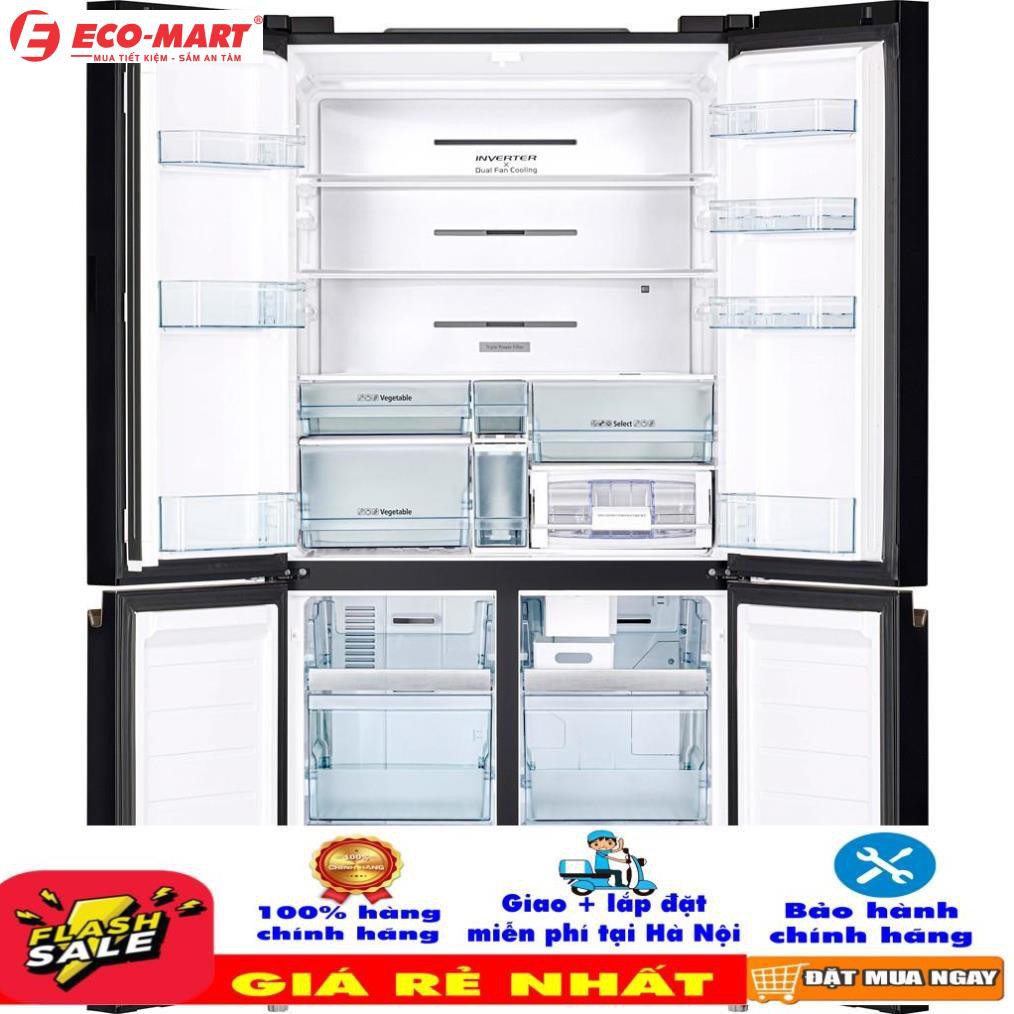 Tủ lạnh Hitachi Inverter R-WB640VGV0(GBK) 569 lít - Công nghệ Inverter, Khử mùi 03 lớp Triple Power Filter