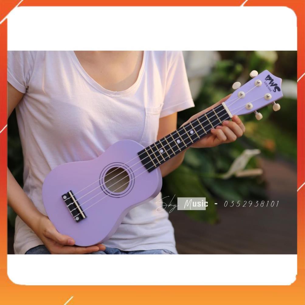 [GIÁ HỦY DIỆT] Đàn Ukulele Soprano 21inch BWS Màu Full Gỗ 100% Cho Người Mới Tập (Tặng full 6 món phụ kiện)