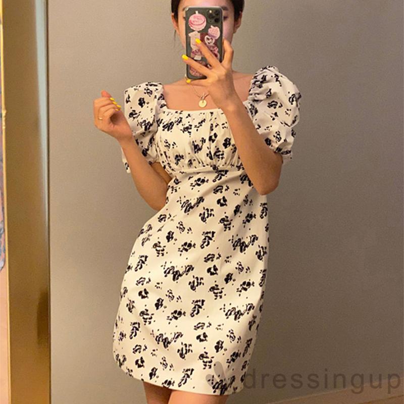 Đầm Hoa Tay Ngắn Xinh Xắn Dành Cho Nữ | BigBuy360 - bigbuy360.vn