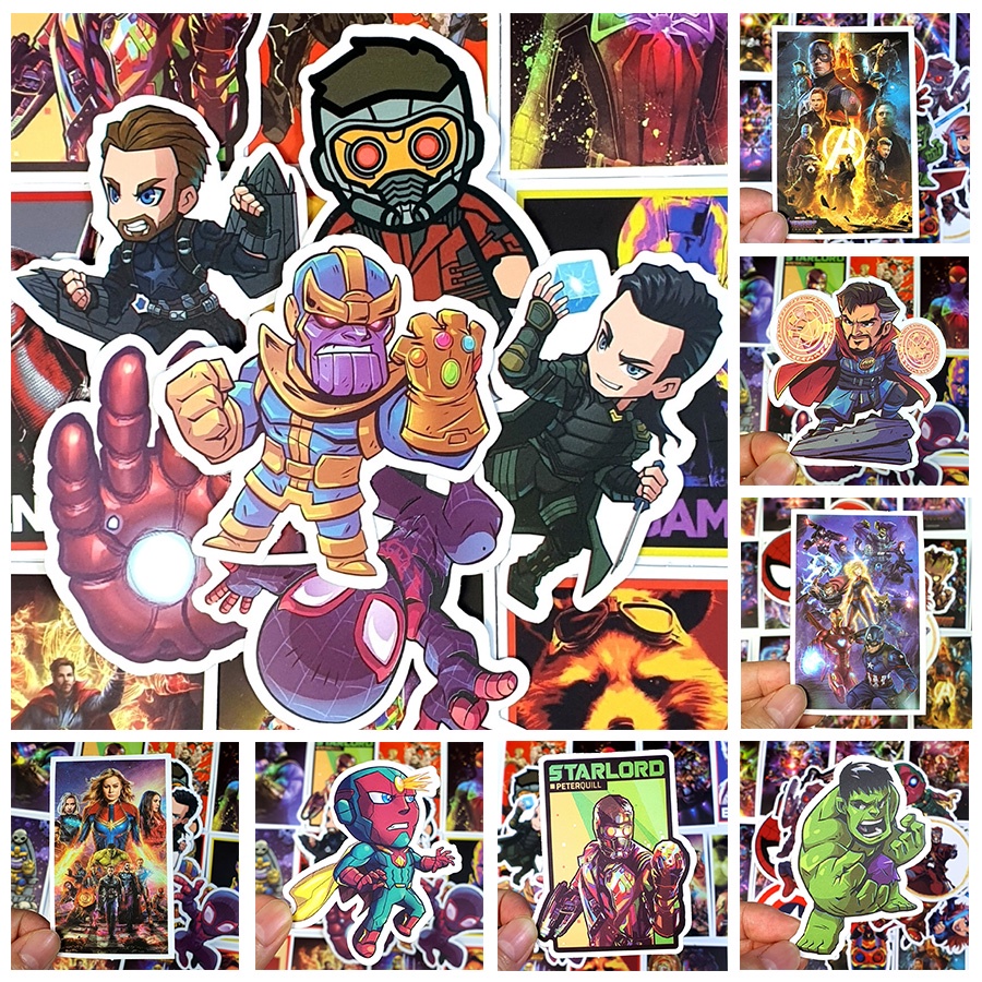 [SET E] Sticker MARVEL dán chống thấm, decor mũ nón bảo hiểm, vali, ván trượt, laptop, điện thoại, guitar, tủ lạnh