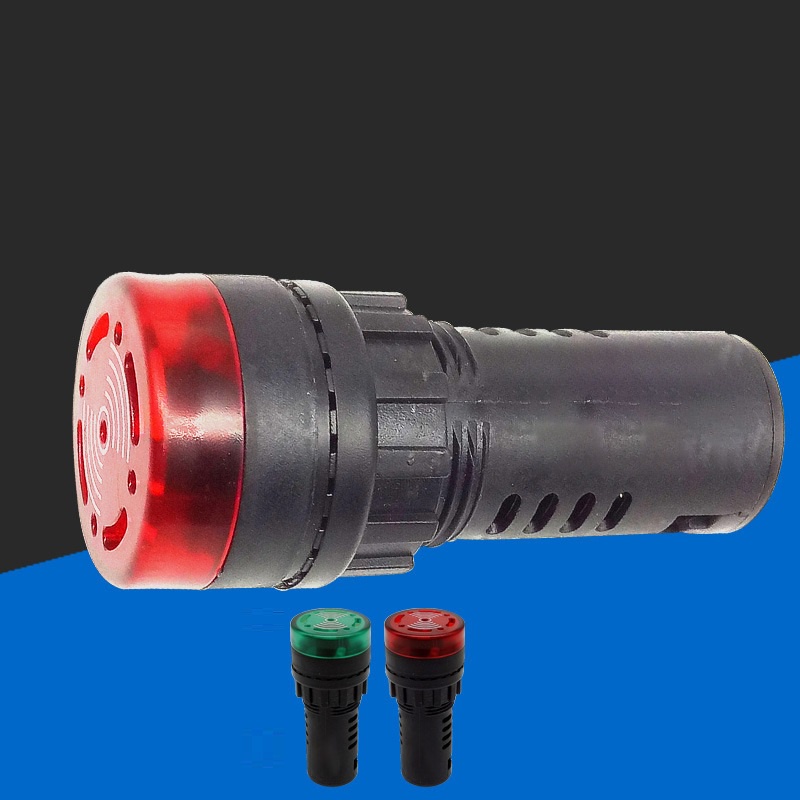 Còi cảnh báo AD16-22SM 12v - 24V - 220v có đèn lắp trong tủ điện (1 chiếc)