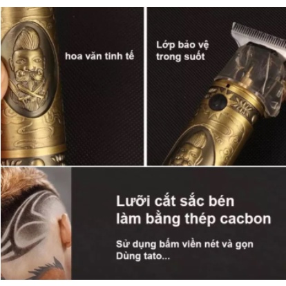 ⚡Mẫu mới⚡ Tông đơ cắt tóc, bấm viền Kemei KM-700B điện tử sạc USB