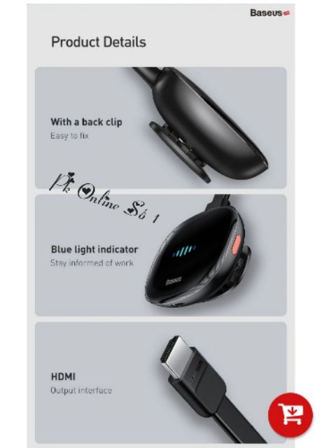 Bộ truyền hình ảnh qua HDMI không dây Baseus Meteorite Shimmer Wireless Display Adapter cho Smartphone/ iPad/ Macbook