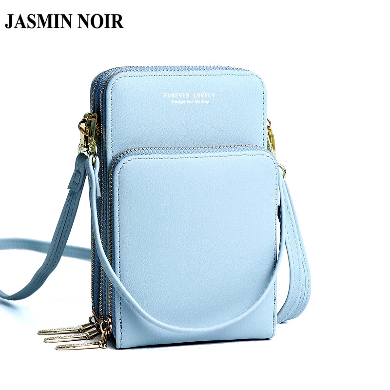Túi đeo chéo JASMIN NOIR dáng đứng đa năng phối dây kéo phong cách thời trang cho phái nữ
