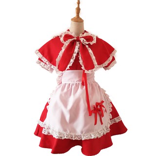 Set COSPLAY trang phục hầu gái Little Red Riding Hood Anne ( HÀNG ORDER ) ẢNH THẬT KÉO QUA PHẢI
