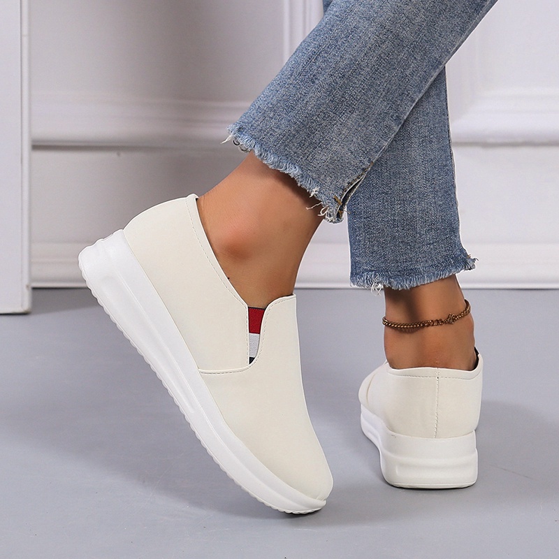 Giày thể thao đế dày màu trơn thời trang năng động cho nữ