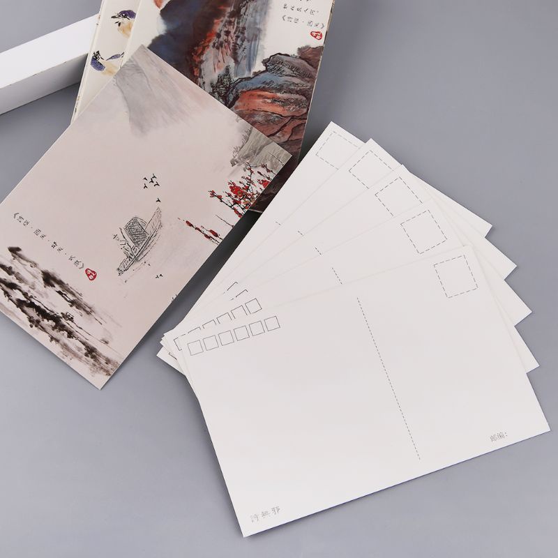 Bộ 30 Tấm Thẻ Bưu Thiếp Vẽ Tranh Phong Cảnh Giáng Sinh Cổ Điển Dành Cho Wis