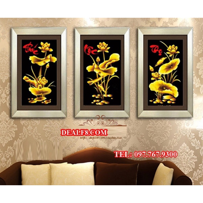 Tranh Đính Đá Phúc Lộc Thọ Vs111,df030,Lv488 - Tranh thêu Phúc Lộc Thọ Lv3251,222427