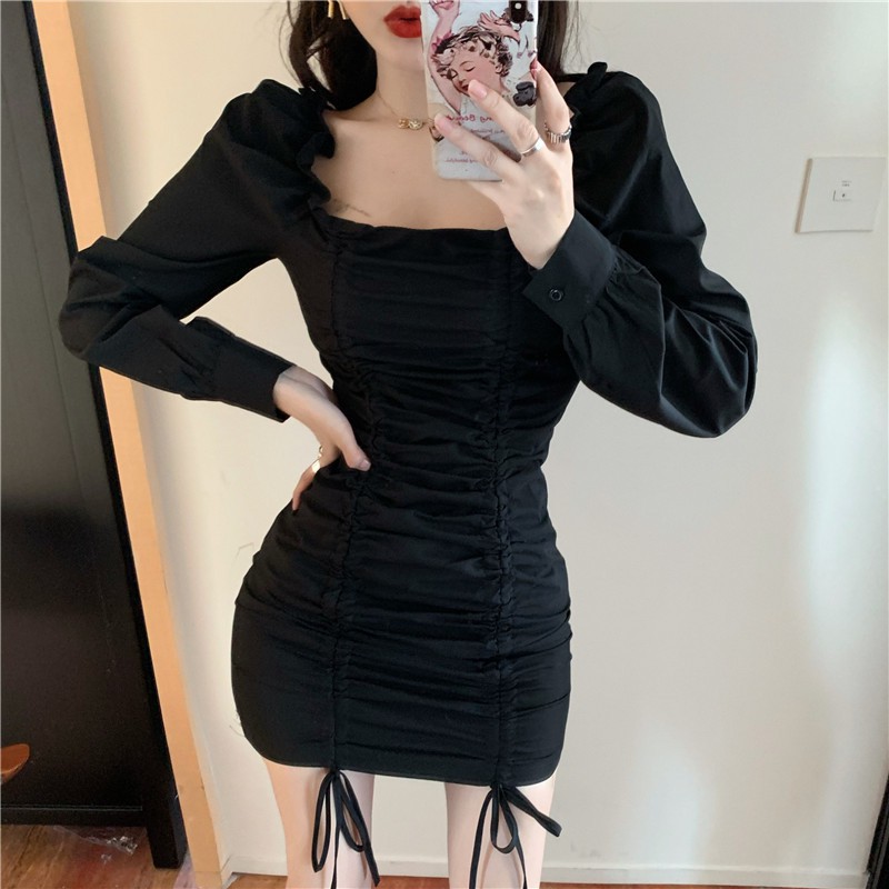 Đầm nữ dáng ôm tay dài mini Emilyshop