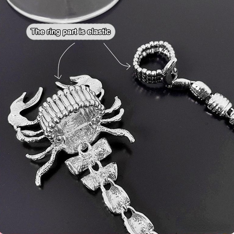 Nhẫn Hợp Kim Hình Bọ Cạp Đính Đá Lấp Lánh Phong Cách Hip Hop