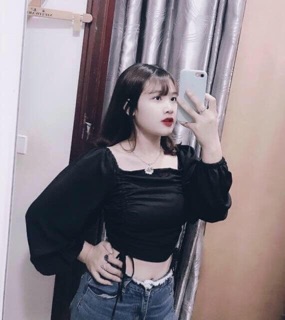 Áo crop rút dây
