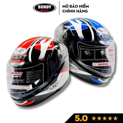 Mũ bảo hiểm Fullface SUNDY Helmets an toàn, chuyên phượt, hiện đại cá tính, freesize (56-60cm)