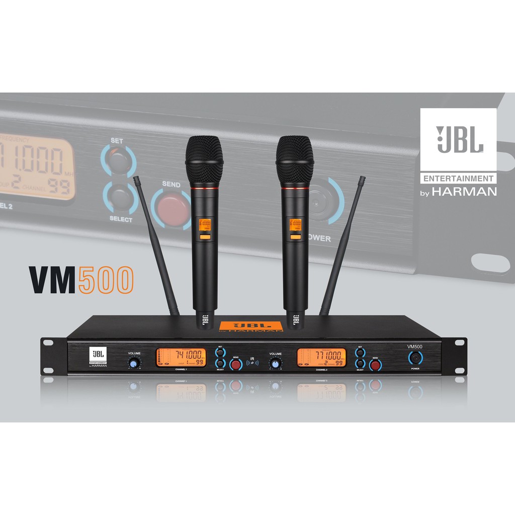 Micro không dây cao cấp JBL VM500 hát nhẹ , chống hú/rít cực tốt ,sóng khỏe karaoke gia đình, sân khấu...