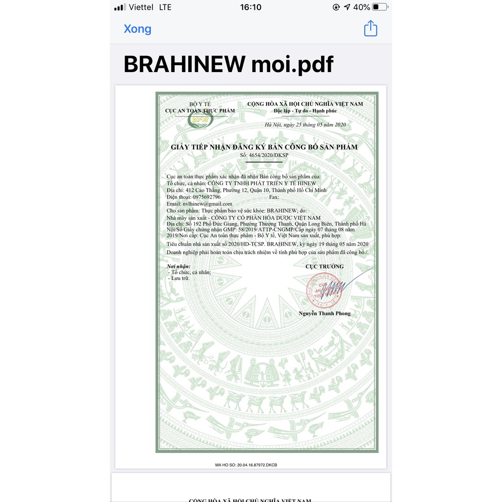 VIÊN UỐNG BỔ NÃO BRAHINEW HỘP/50 VIÊN