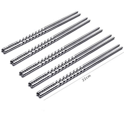 COMBO 5 ĐÔI ĐŨA INOX TAY CẦM XOẮN