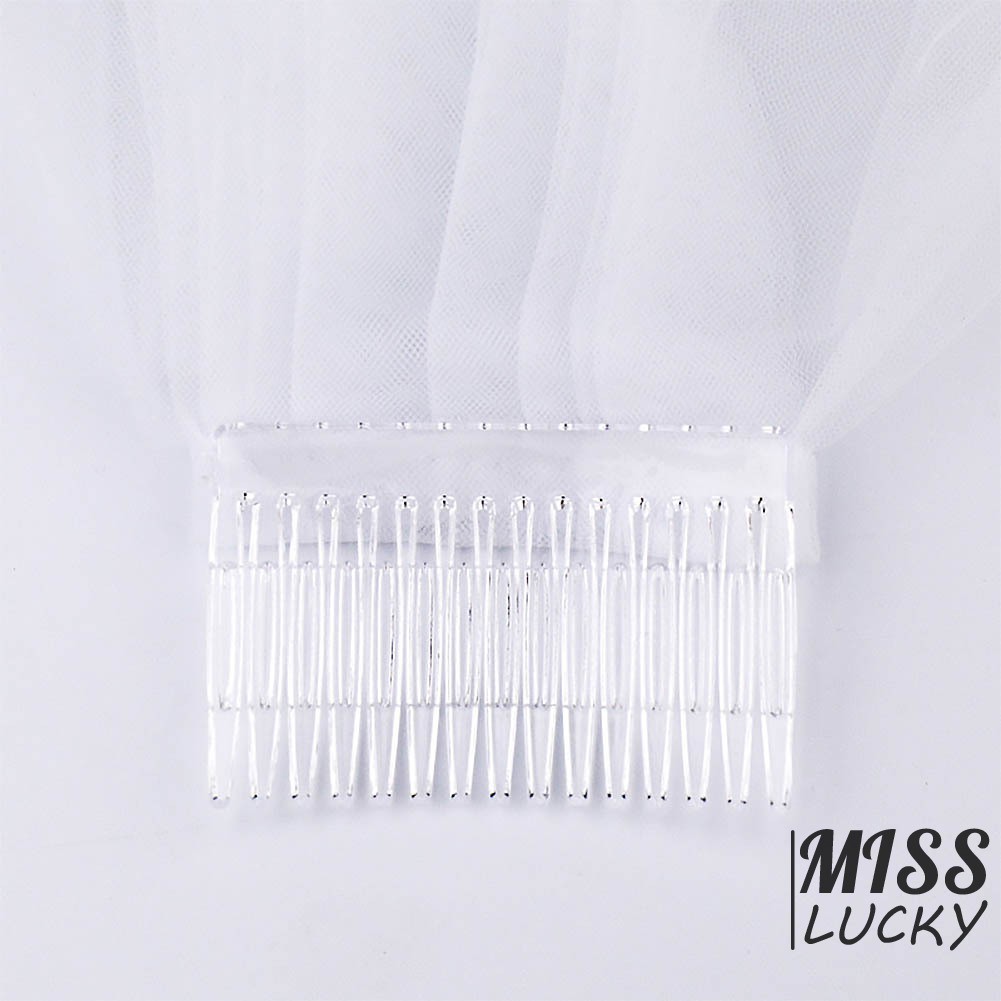 Khăn voan mỏng 2 lớp xuyên thấu xinh xắn cho cô dâu