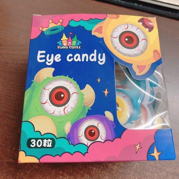 [Hộp 30 cái] Kẹo dẻo con mắt Eye Candy Funny Castle HongKong