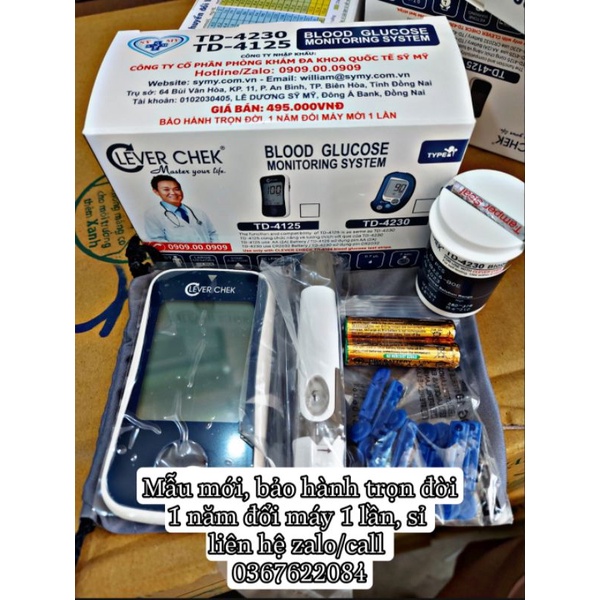 (Giao nhanh HCM - Mẫu mới) Máy đo đường huyết CLEVER-CHEK TD-4125