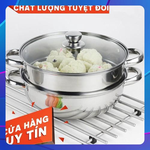 Nồi hấp đa năng 2 tầng 28cm Xửng hấp inox 2 ngăn